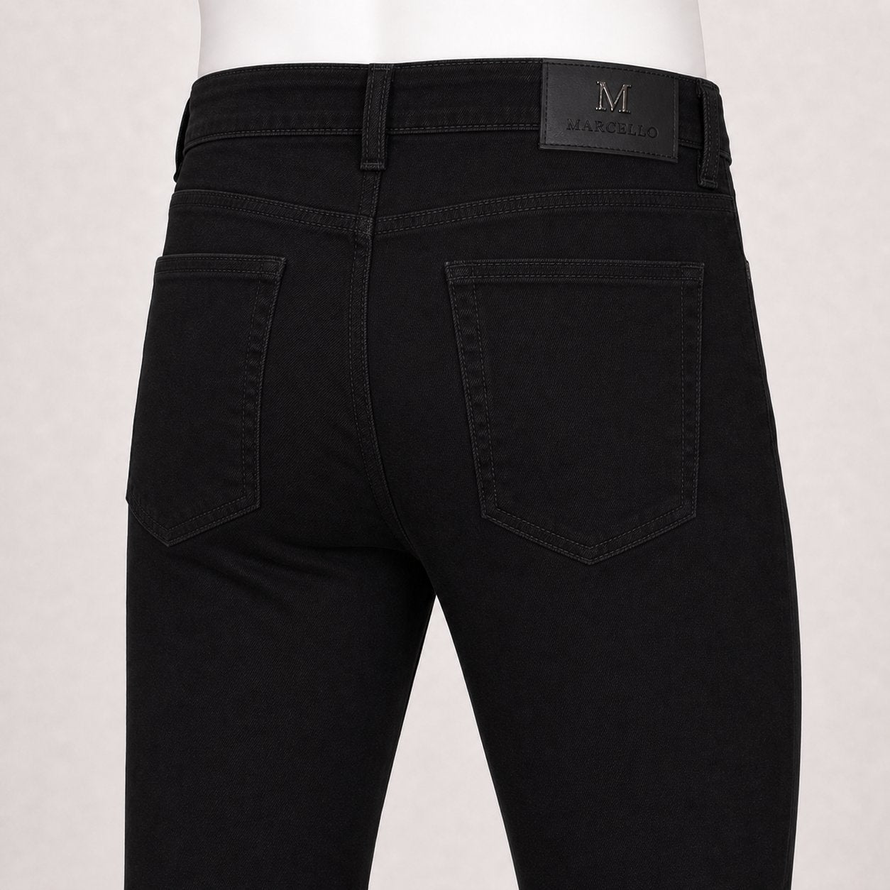 Marcello black stretch denim pant weight.