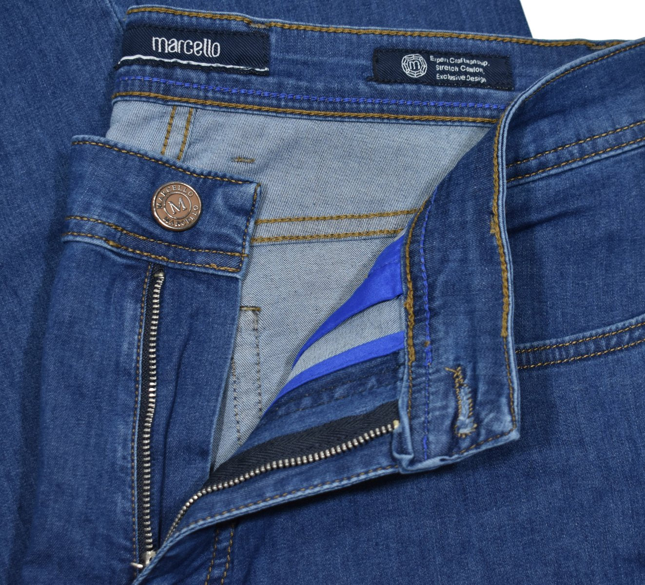 Say goodbye to stiff denim and hello to our LP27 Stretch Lightweight Denim. These jeans feature an ultra-light cotton-elastin fabric that moves with your body for exceptional comfort. The slimmer fit offers a contemporary leg and a relaxed look you'll love! Amazingly comfortable and stylish - what more could you want? A Marcello Exclusive.
