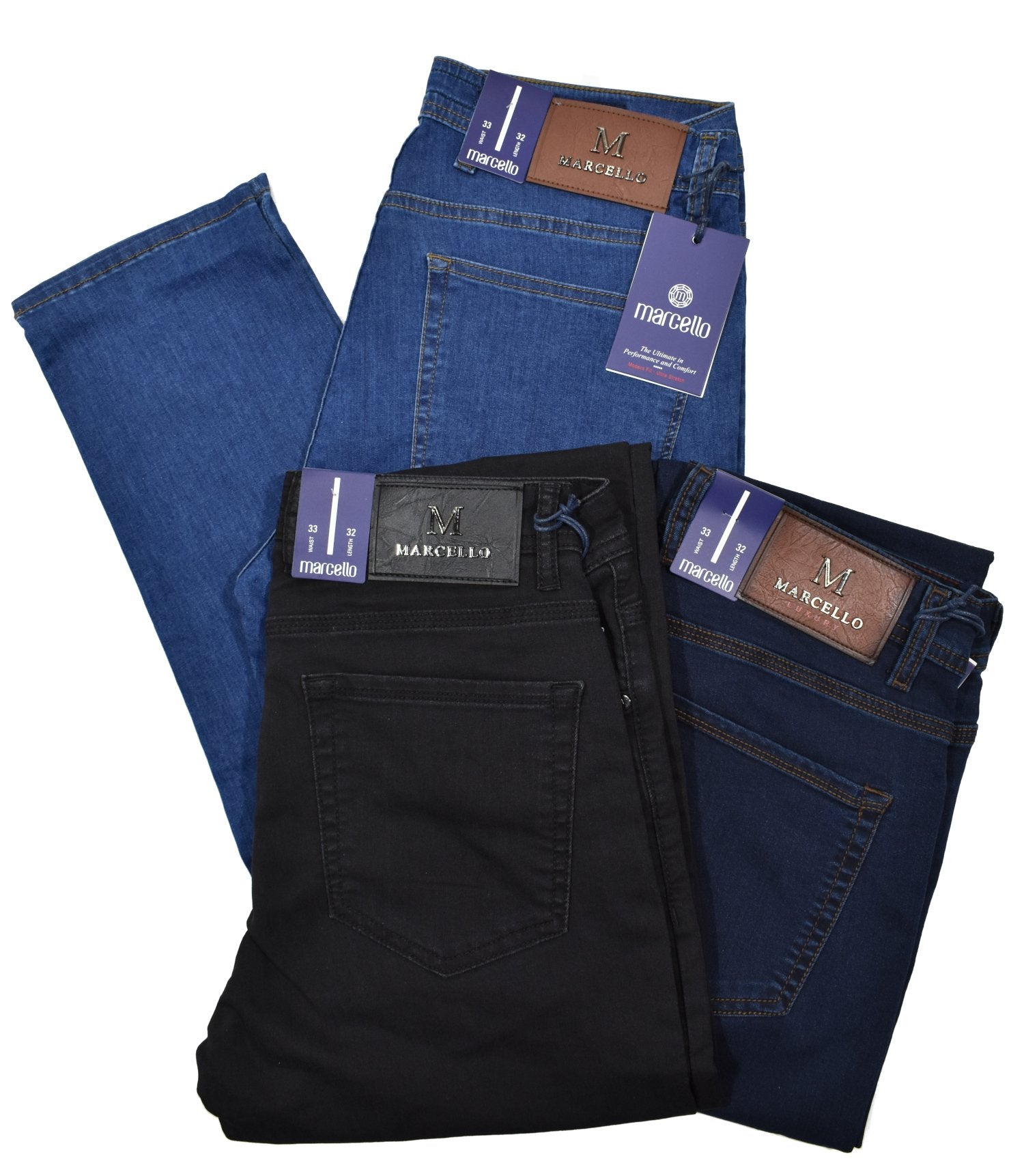 Say goodbye to stiff denim and hello to our LP27 Stretch Lightweight Denim. These jeans feature an ultra-light cotton-elastin fabric that moves with your body for exceptional comfort. The&nbsp;slimmer fit offers a&nbsp;contemporary leg and a relaxed look you'll love! Amazingly comfortable and stylish - what more could you want? A Marcello Exclusive.