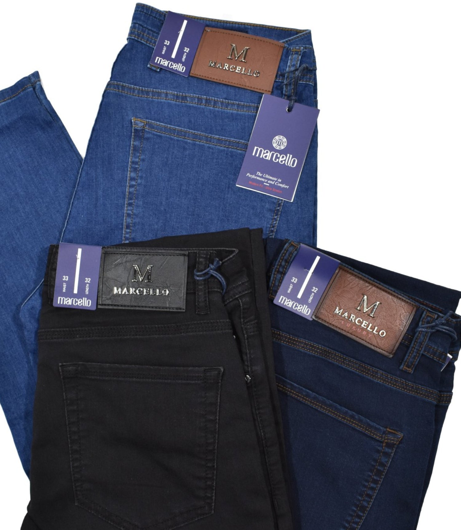 Say goodbye to stiff denim and hello to our LP27 Stretch Lightweight Denim. These jeans feature an ultra-light cotton-elastin fabric that moves with your body for exceptional comfort. The&nbsp;slimmer fit offers a&nbsp;contemporary leg and a relaxed look you'll love! Amazingly comfortable and stylish - what more could you want? A Marcello Exclusive.