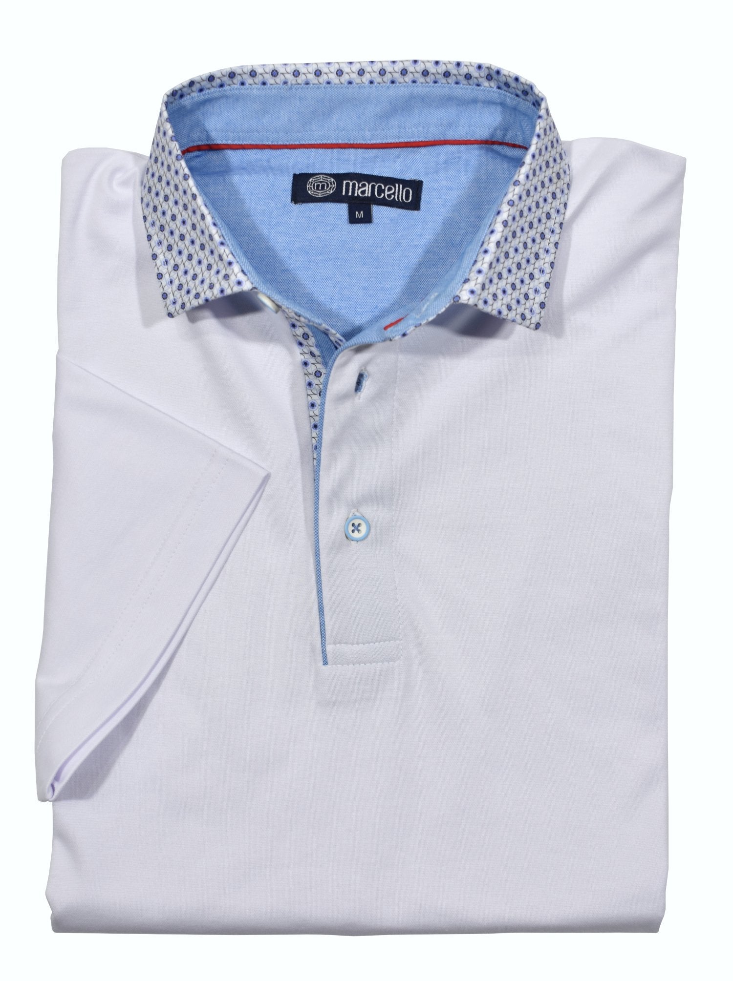 Introducing the Marcello royal oxford print collar polo.