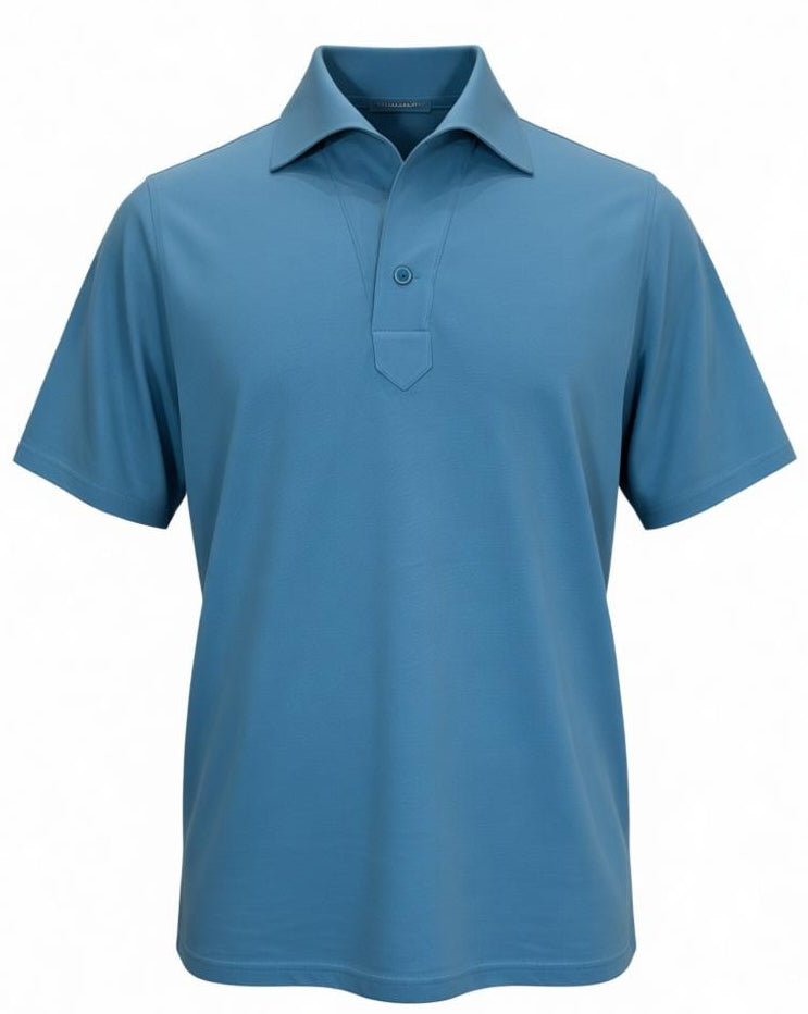 P230 One Piece Collar Blue Knit Polo – Marcello Sport