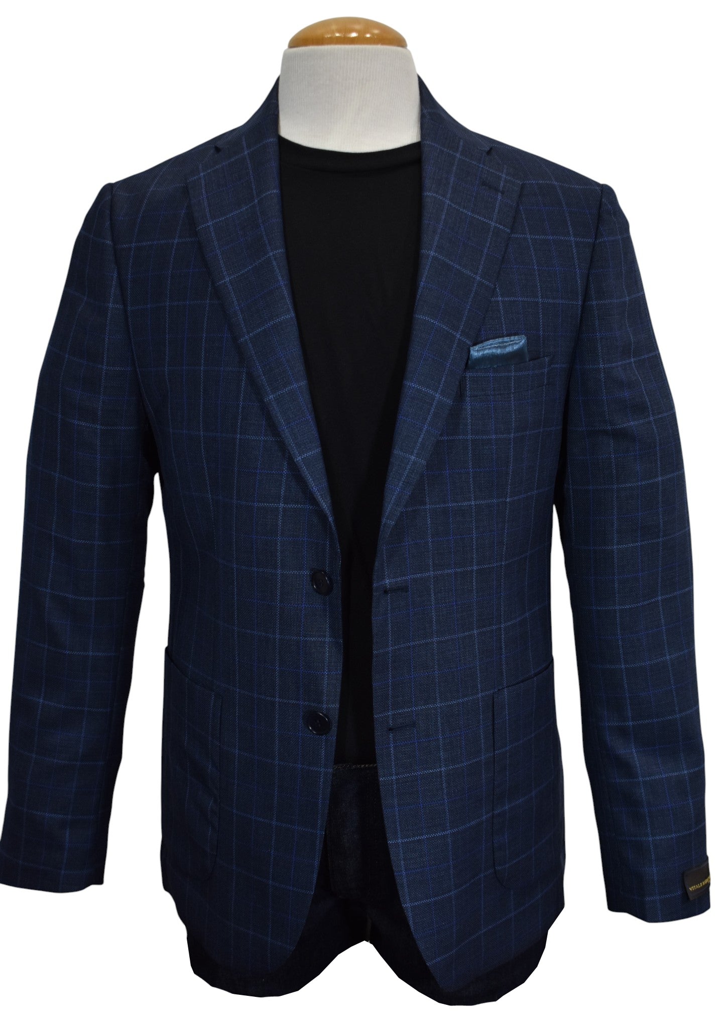 Marcello Italian Navy Plaid sport coat