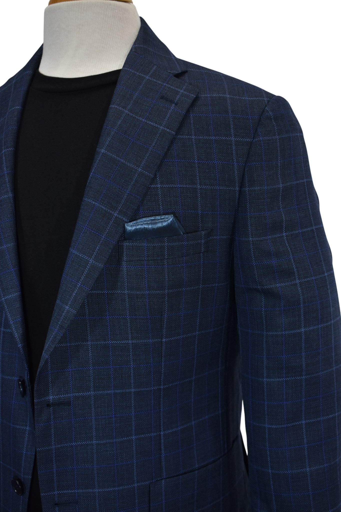 Marcello Italian Navy Plaid sport coat