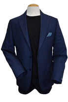 Navy plaid sport coat by Marcello.
