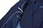 Navy plaid sport coat by Marcello.