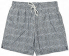 Marcello patterned shorts with a drawstring on a white background