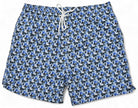 Marcello floral patterned swim shorts with a drawstring on a white background