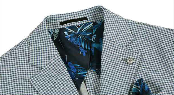  Style this fashion sport coat either cool and casual with jeans or dress it up with a dressy pant and sport shirt. The slim fit stretch model is 72% cotton 26% linen and 2% spandex, and side vented. 