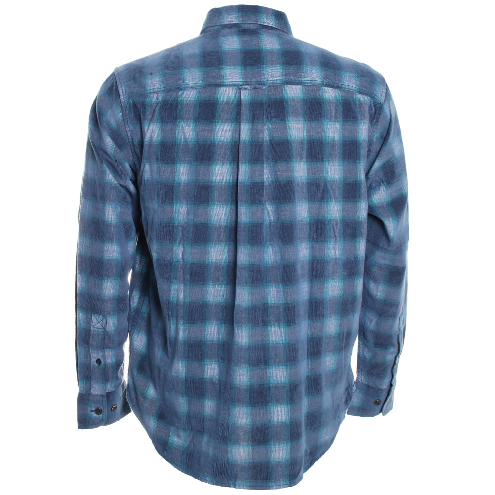 Blue plaid shirt on a white background