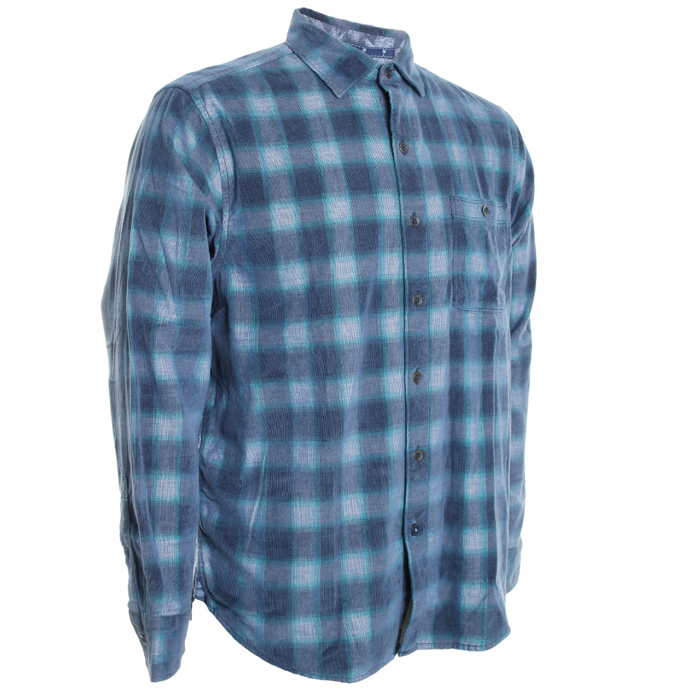 Blue plaid shirt on a white background