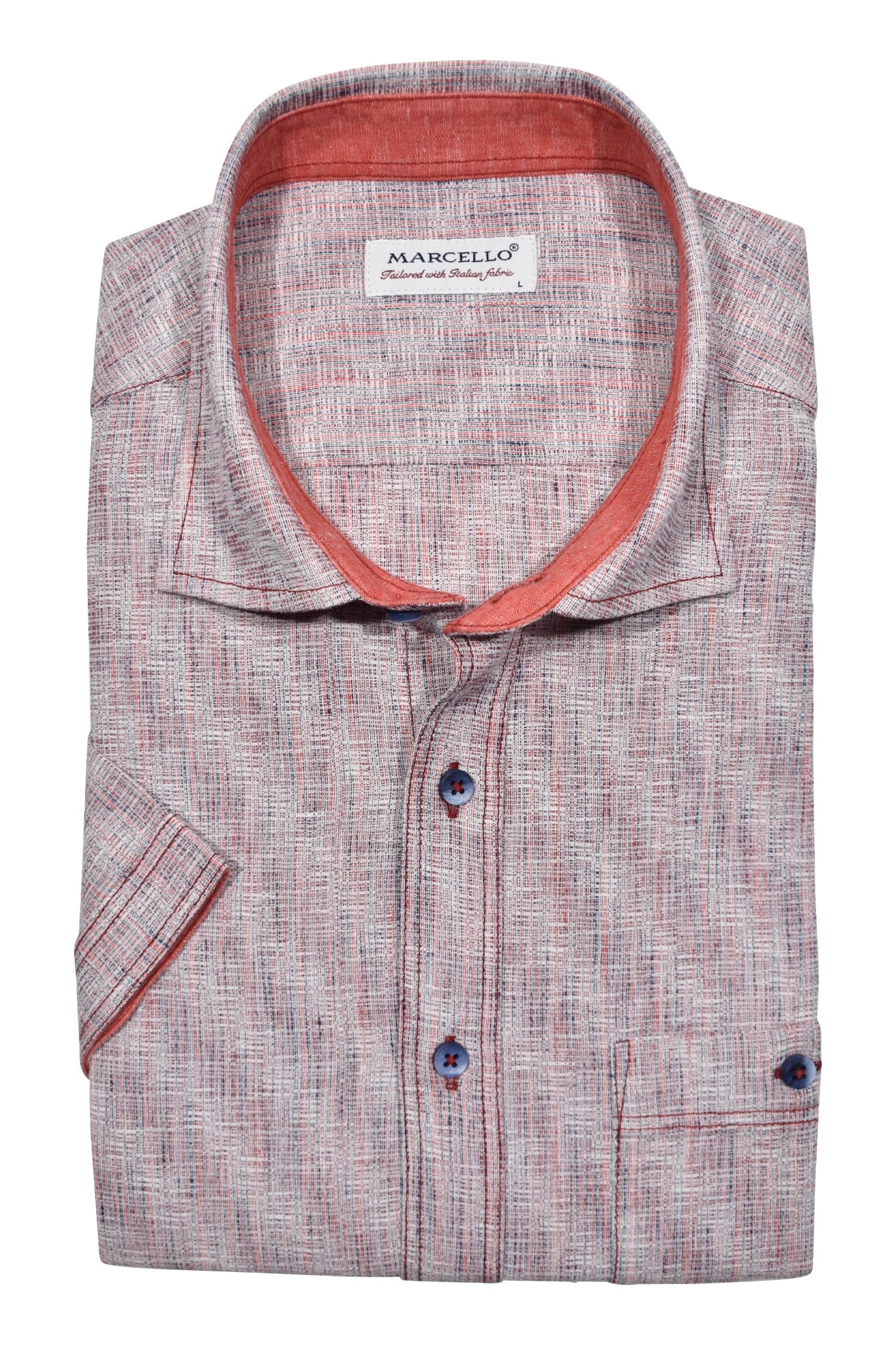 Elevate your Spring/Summer wardrobe with the Marcello Brushed Berry Sport Shirt