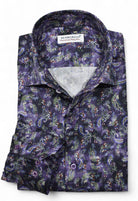 Feel confident and stylish in the Marcello Nebula Paisley Roll Collar.