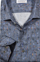 Unleash your style with the Marcello Shaded Houndstooth Roll Collar! 