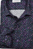 Brighten up your wardrobe with our Marcello Jewel Toned Boxes Roll Collar!