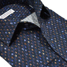 Experience a perfect blend of style and comfort with our Marcello Cityscape Roll Collar Shirt.