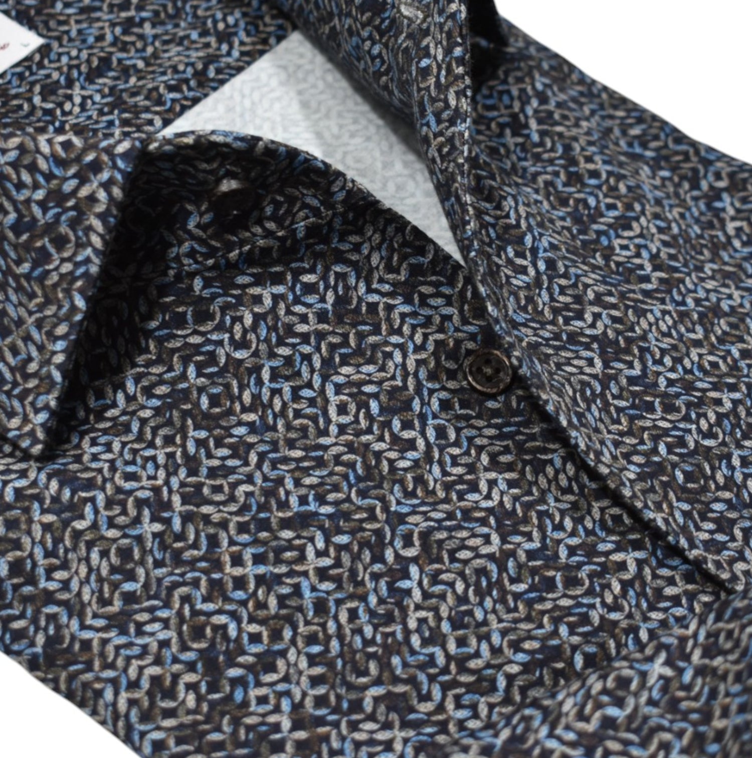 Elevate your Fall wardrobe with our Marcello Mochachino Link Roll Collar Shirt.