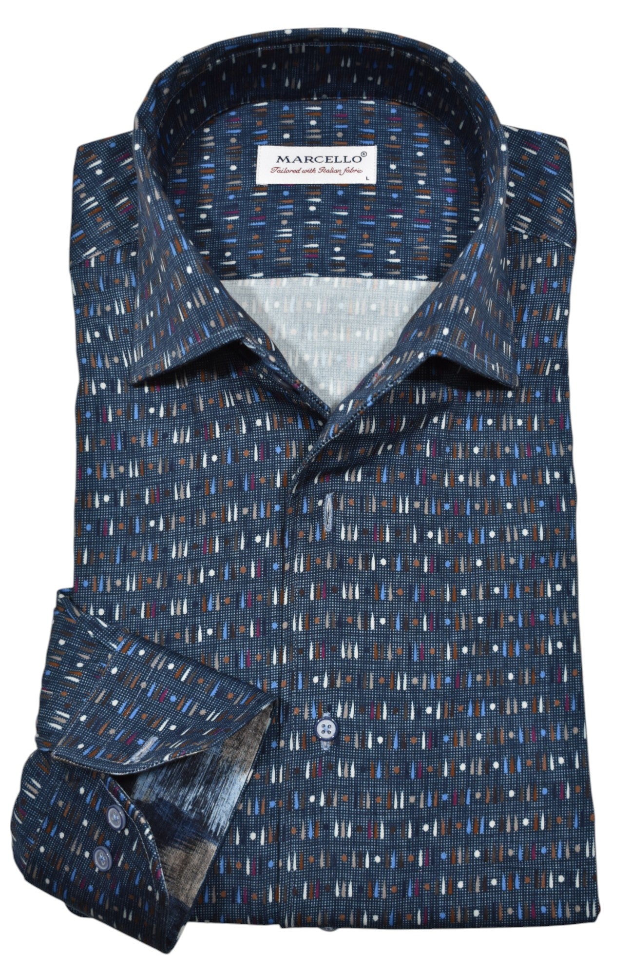 Elevate your wardrobe with our Marcello Teardrop Hopsack Roll Collar.