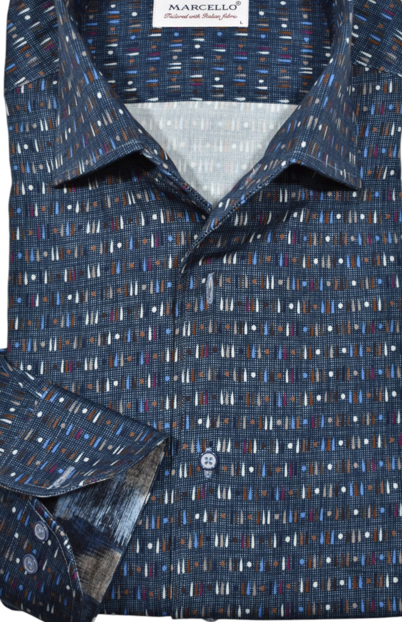 Elevate your wardrobe with our Marcello Teardrop Hopsack Roll Collar.