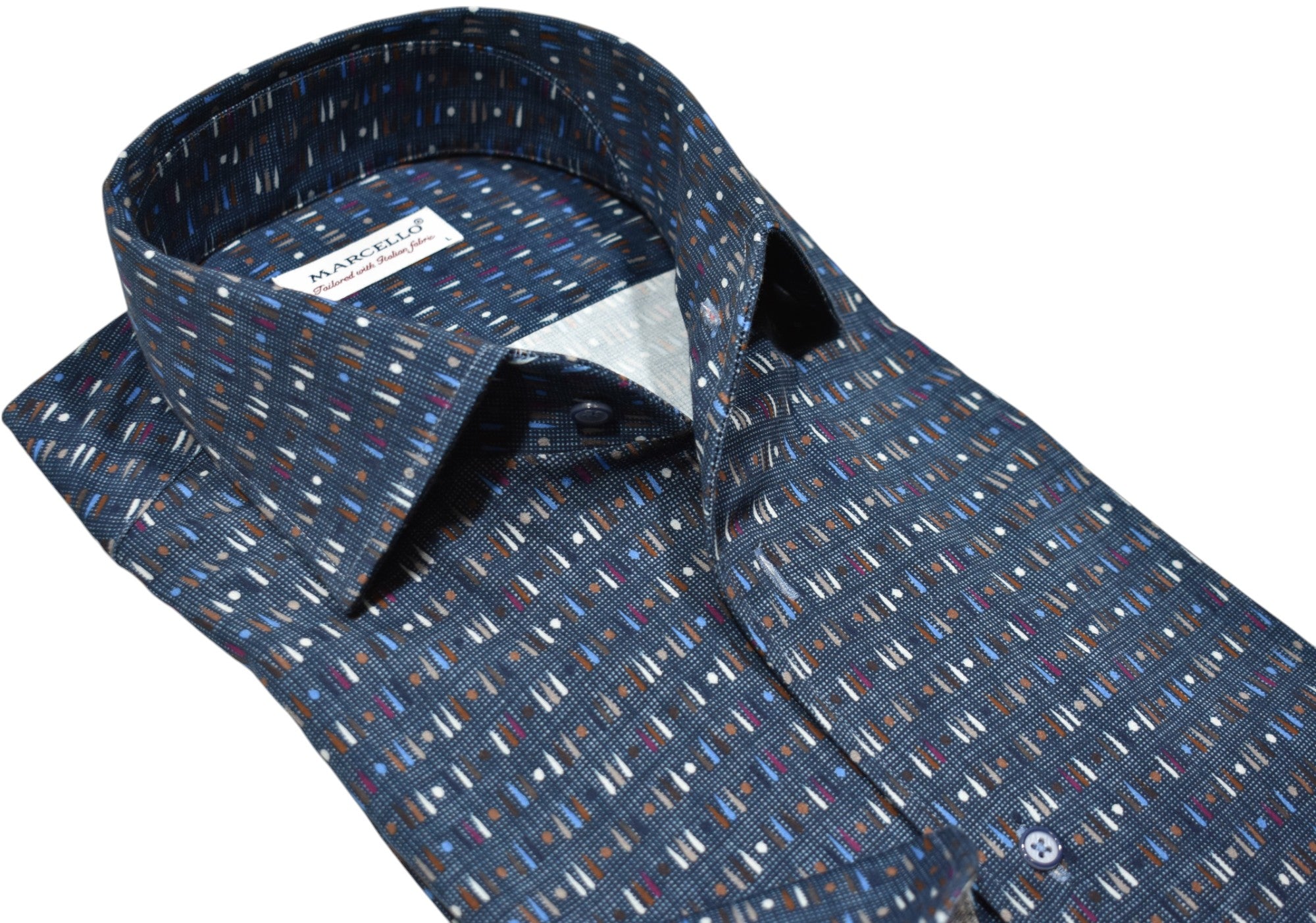 Elevate your wardrobe with our Marcello Teardrop Hopsack Roll Collar.