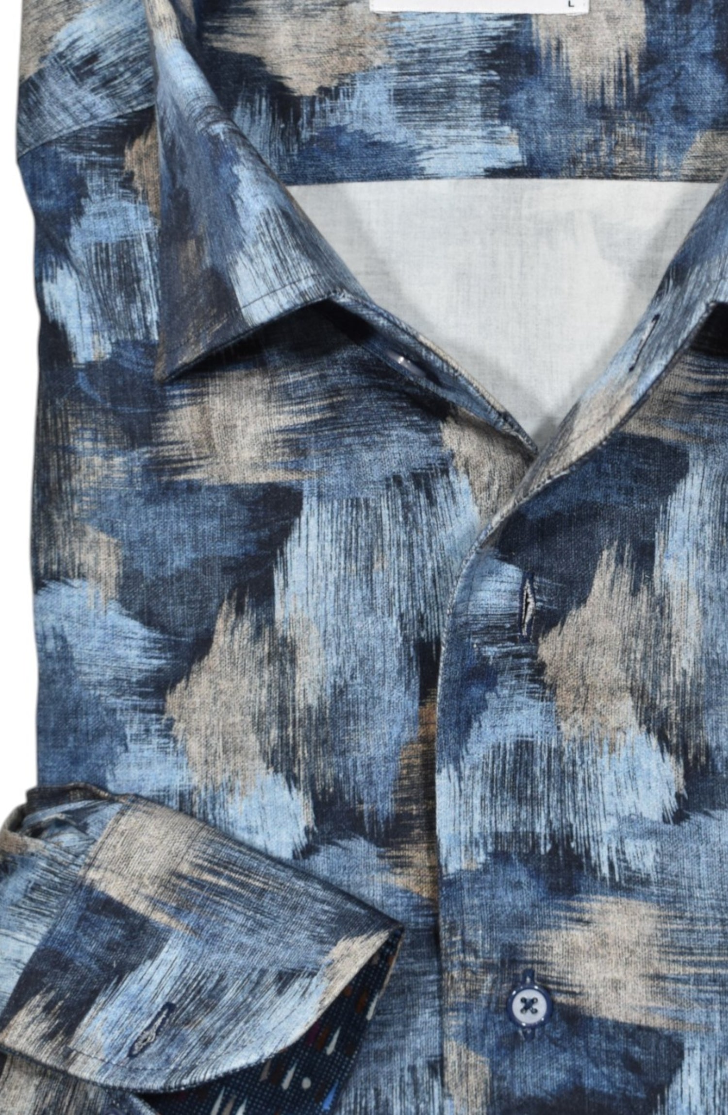 levate your style with the Marcello Atlantic Current Roll Collar Shirt.