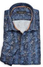Marcello indigo manhattan paisley shirt.