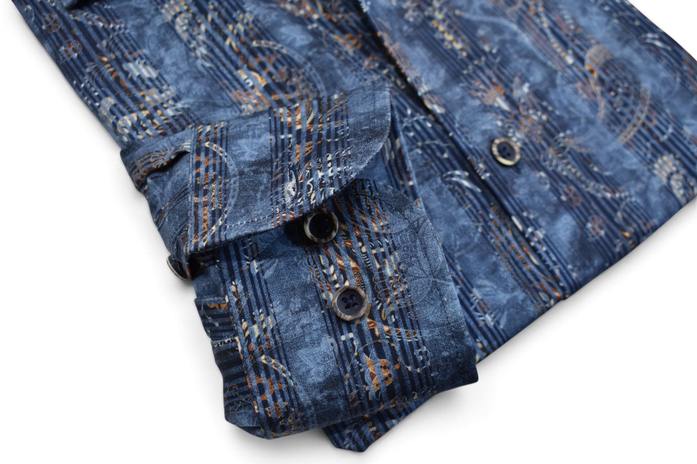 Marcello indigo manhattan paisley shirt.