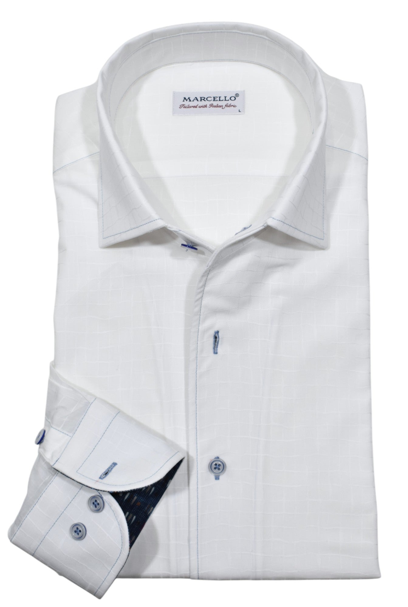 Elevate your wardrobe with the Marcello Barney White Sport Shirt.