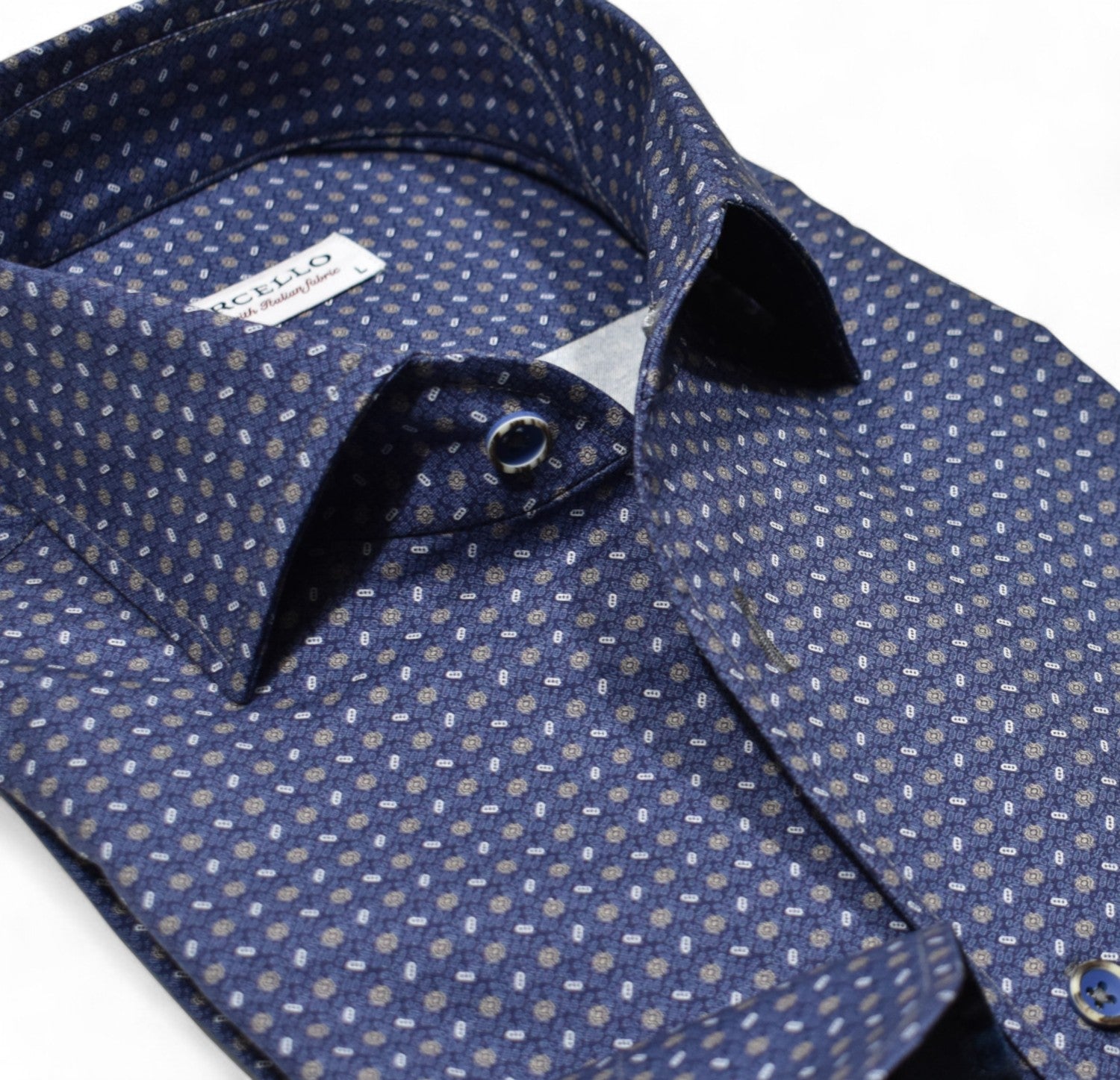 Experience luxury and style with our Marcello Monaco Micro Print shirt.