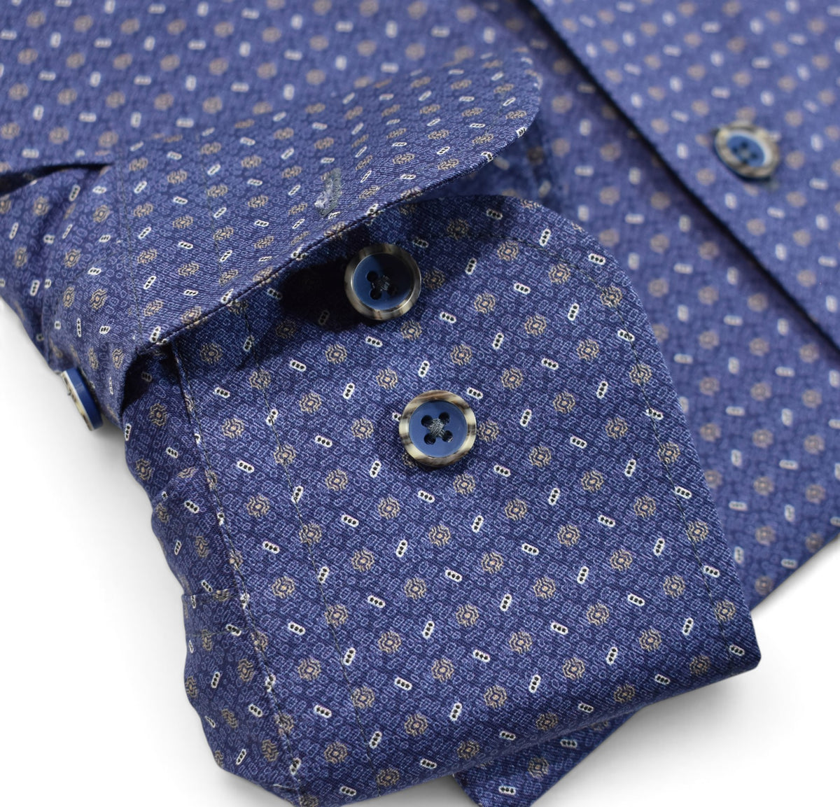 Monaco slate micro print sport shirt by Marcello