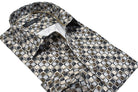 Marcello sand brushed square print shirt.