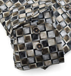 Marcello sand brushed square print shirt.