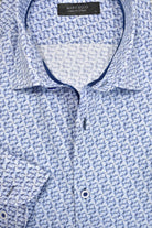 Marcello sky to navy interlok shirt.