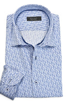 Marcello sky to navy interlok shirt.