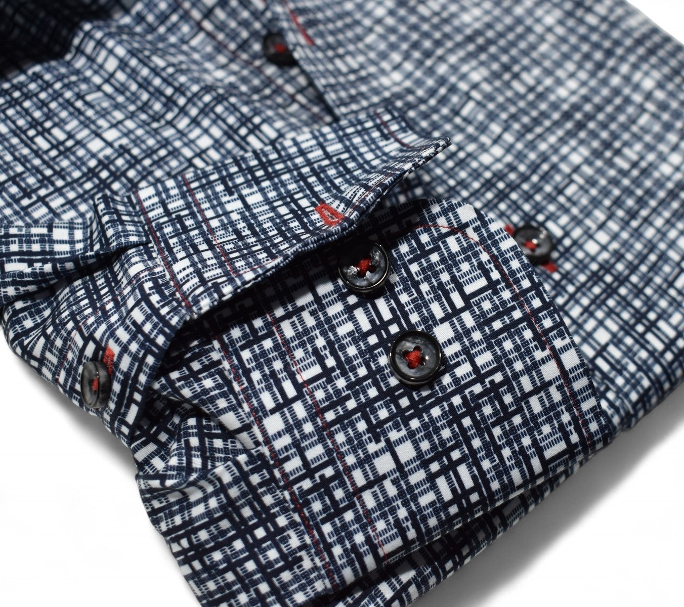 Marcello navy plaid shirt.