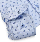 Marcello blue check floating paisleys shirt.