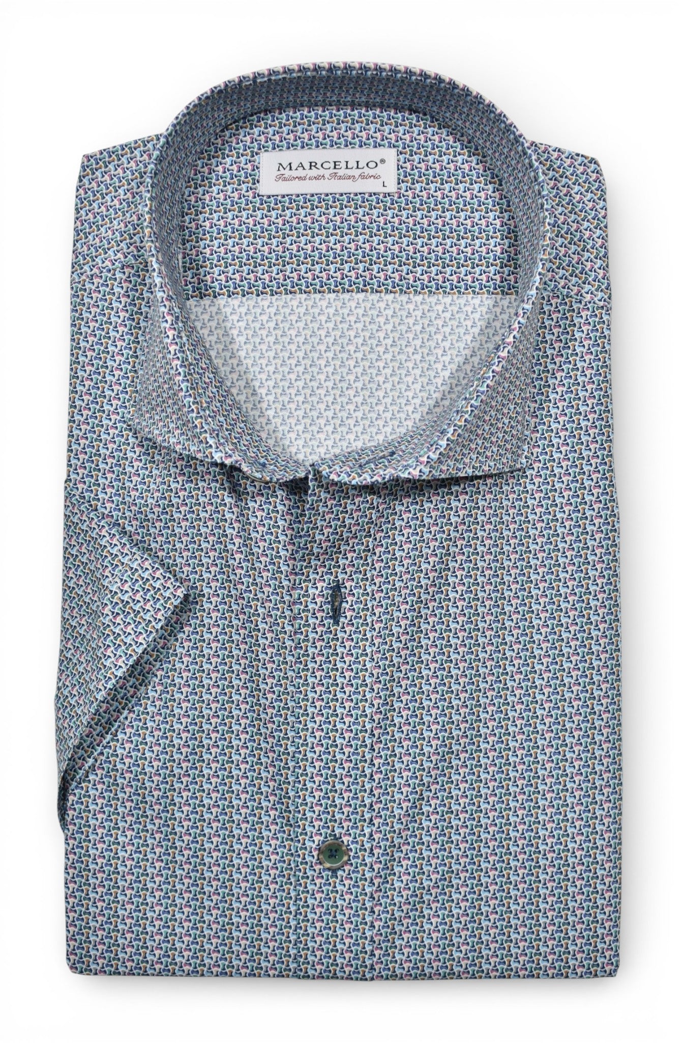 Marcello micro print short sleeve shirt.