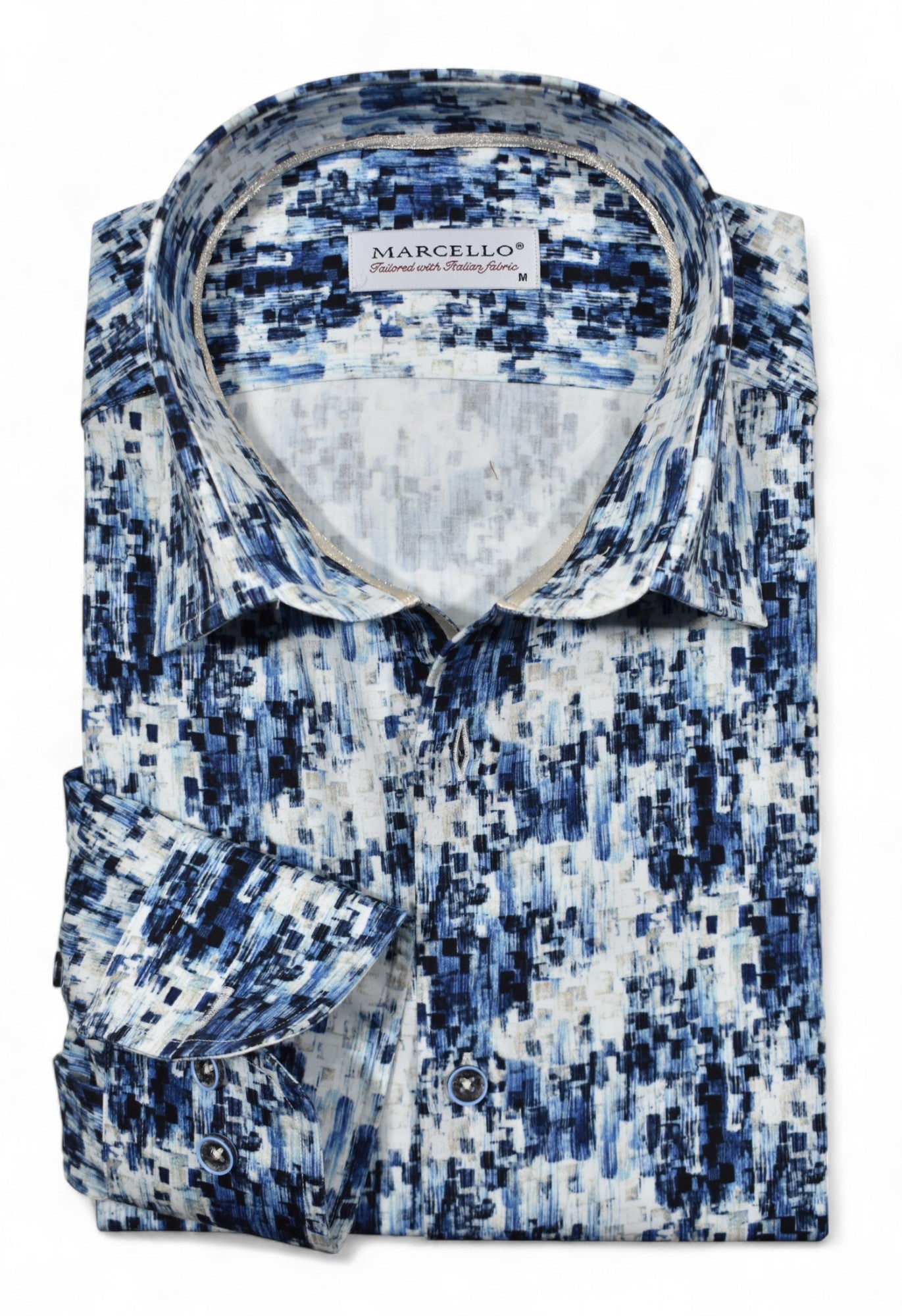 Marcello navy abstract shirt.
