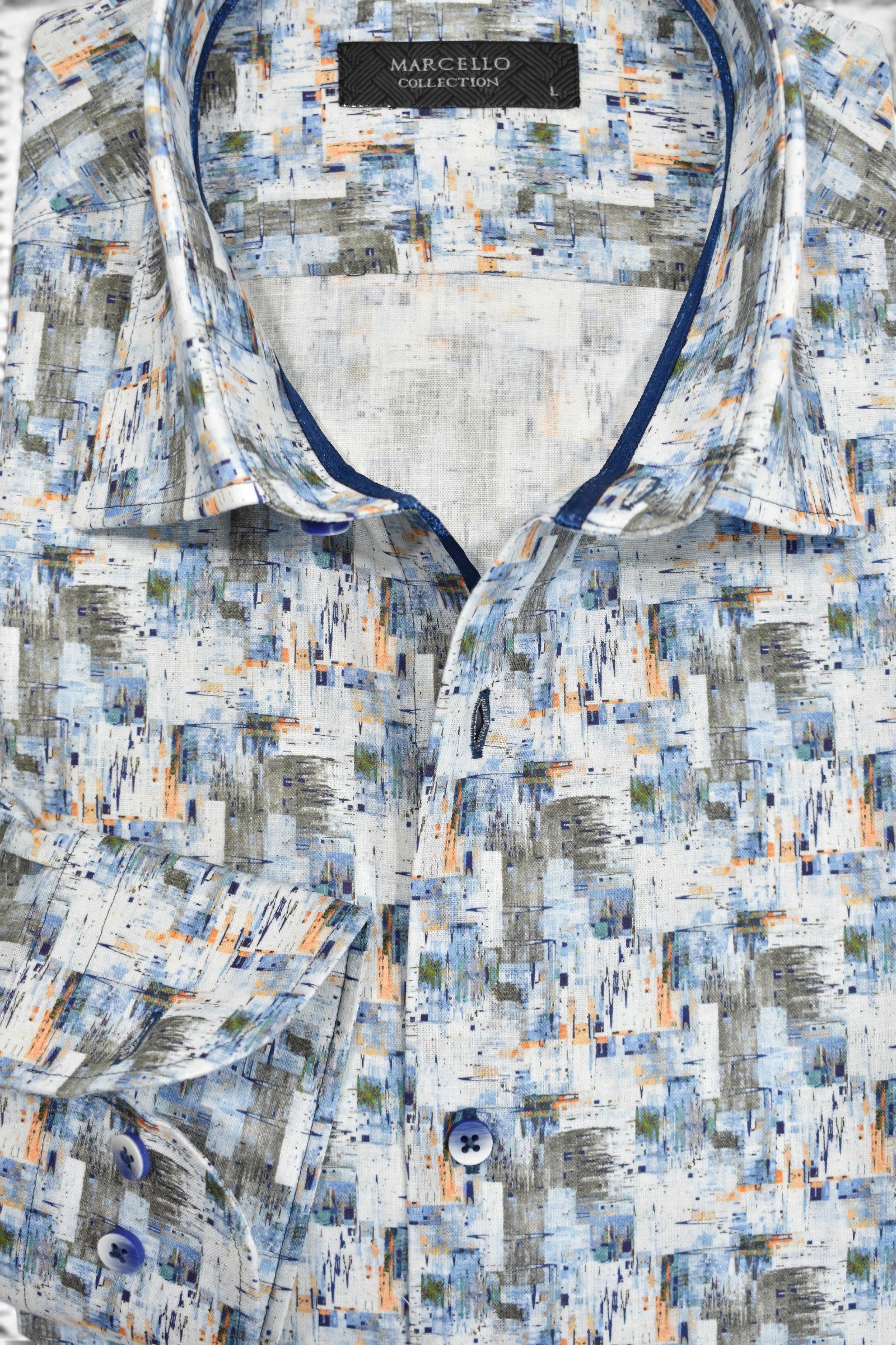 Marcello ocean abstract print shirt.