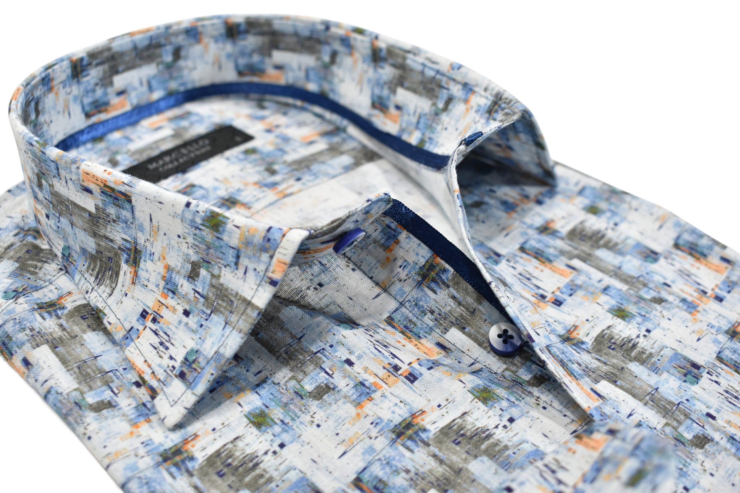 Marcello ocean abstract print shirt.