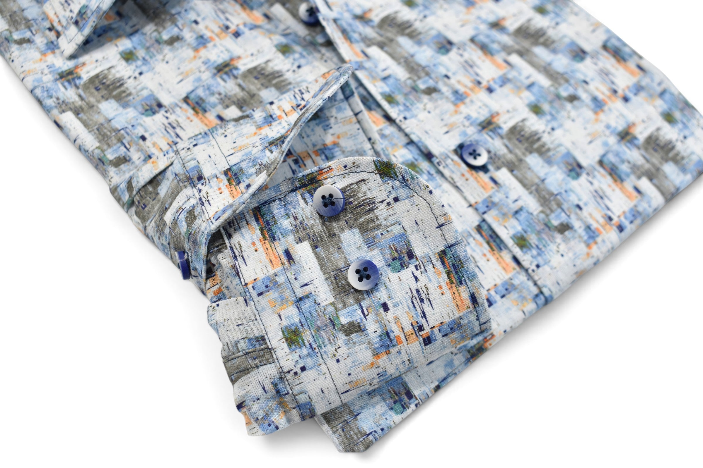 Marcello ocean abstract print shirt.