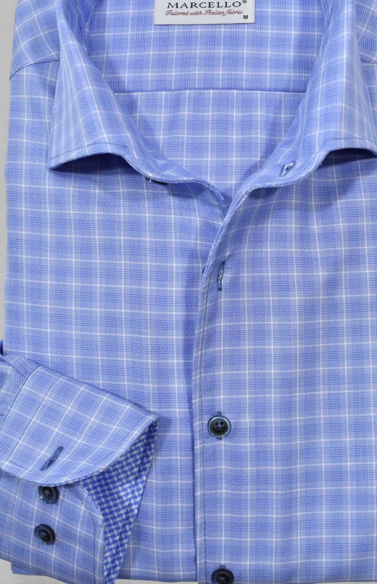 Marcello premium sky blue cotton shirt.