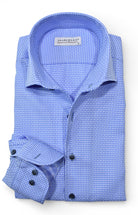 Marcello blue fine check shirt.