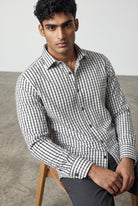 Marcello black windowpane shirt.