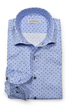 Marcello blue diamond shirt.
