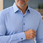 Marcello blue diamond shirt.