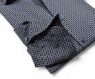 Marcello chocolate and navy medallion shirt.