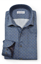 Marcello blue with gold medallions.