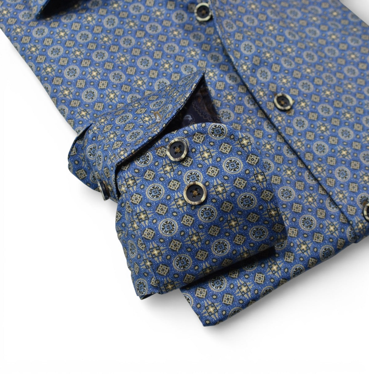 Marcello blue with gold medallions.