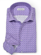 Marcello plum fine diagonal print shirt.